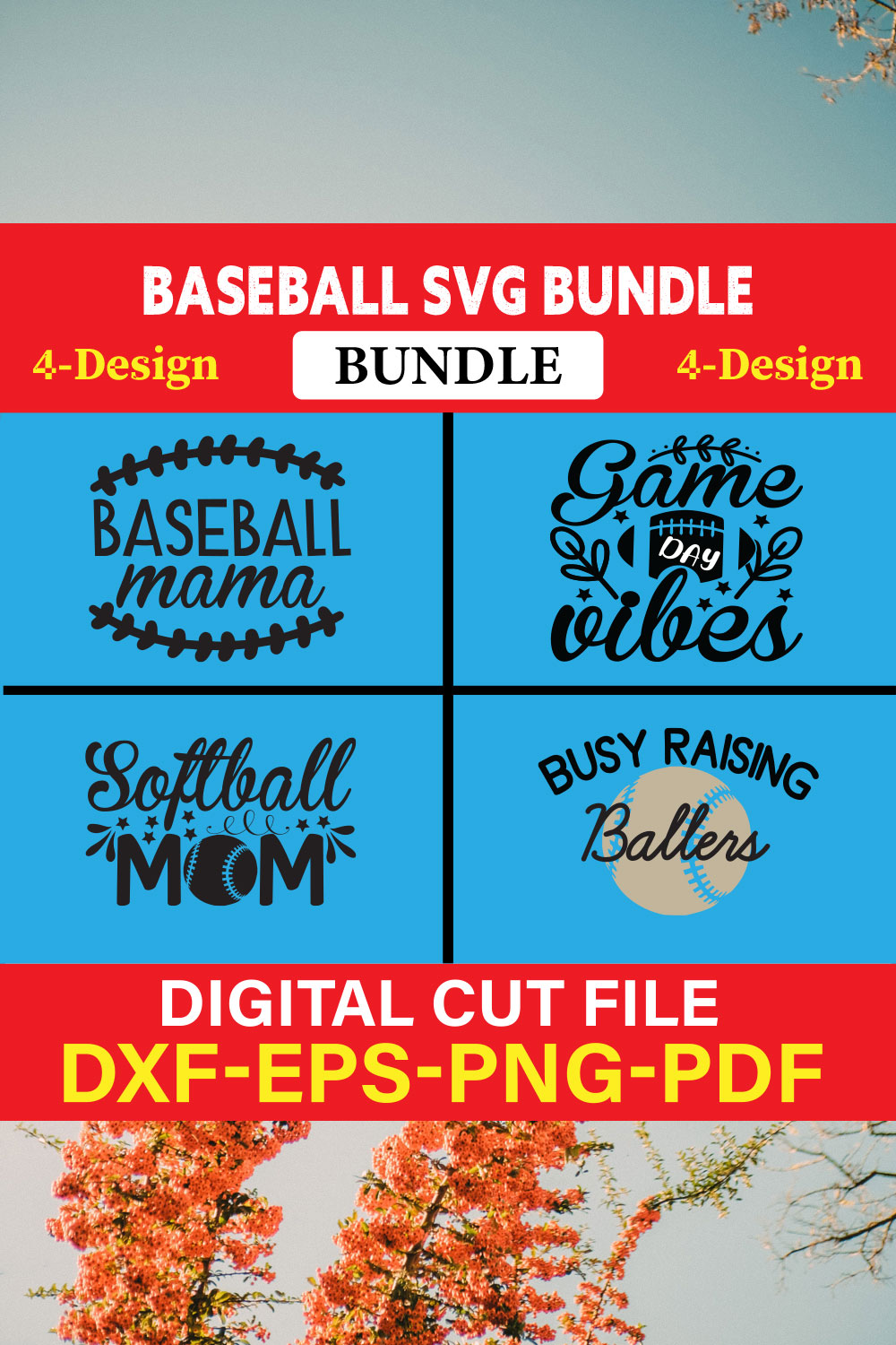 Baseball T-shirt Design Bundle Vol-4 pinterest preview image.