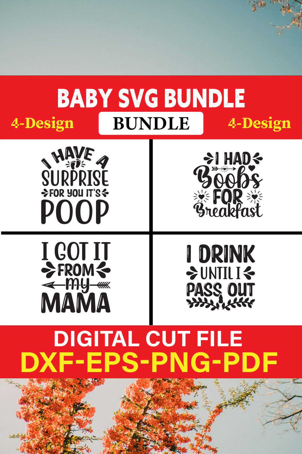 Baby T-shirt Design Bundle Vol-15 pinterest preview image.