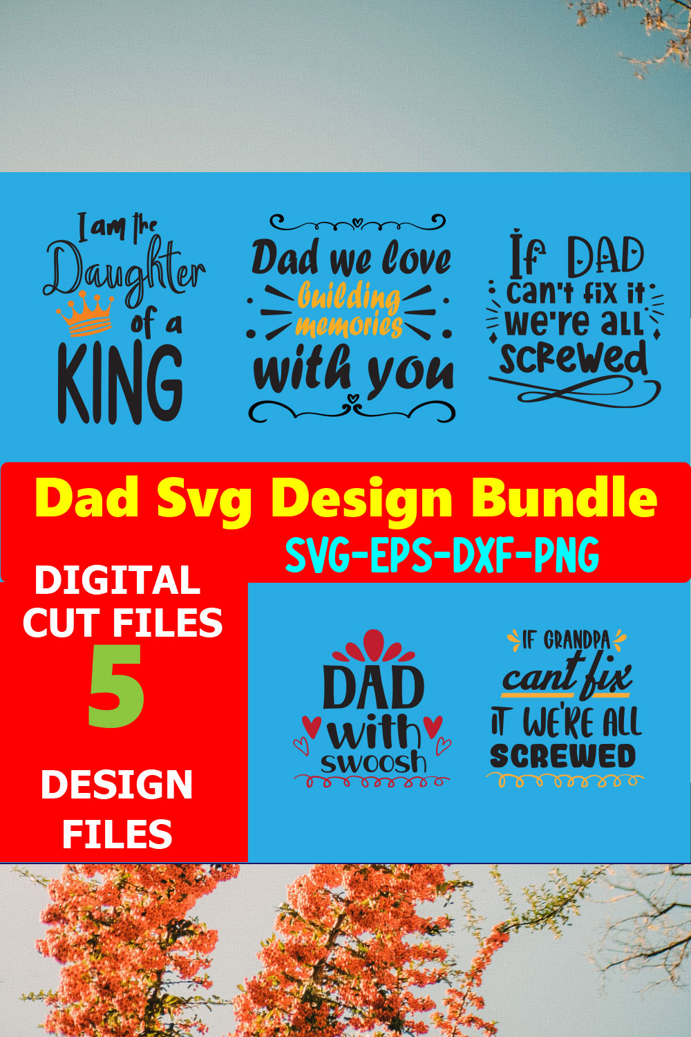 Dad T-shirt Design SVG Bundle Volume-06 pinterest preview image.