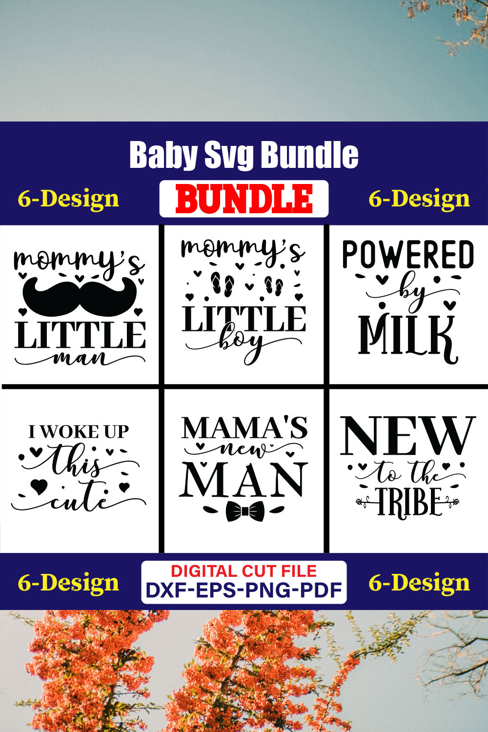 Baby T-shirt Design Bundle Vol-26 pinterest preview image.