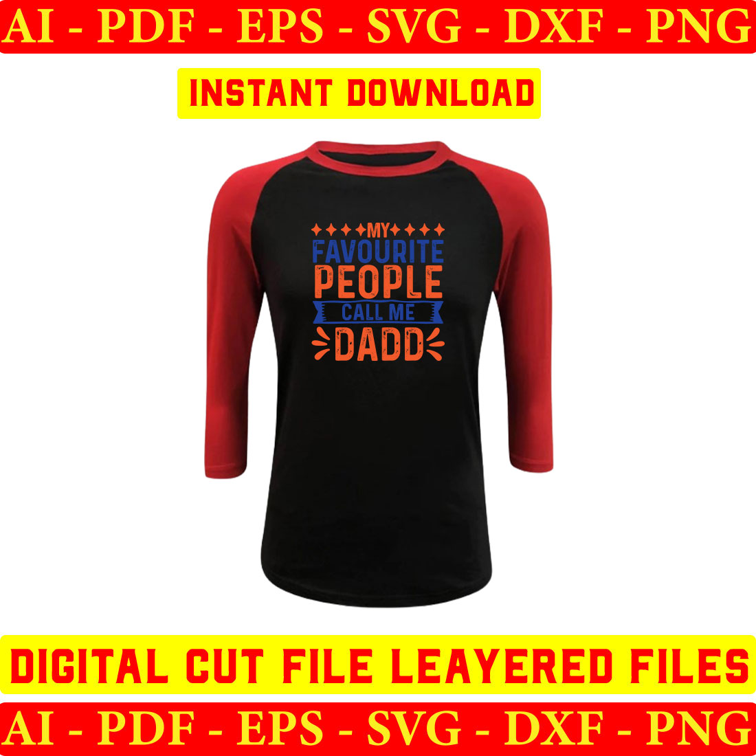 Black and red baseball shirt with people like dads on it.