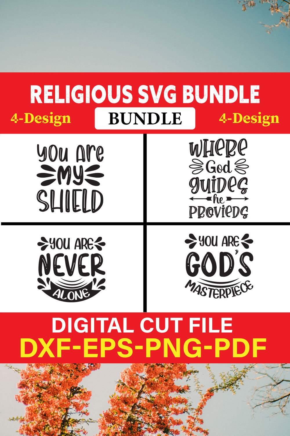 Religious T-shirt Design Bundle Vol-7 pinterest preview image.