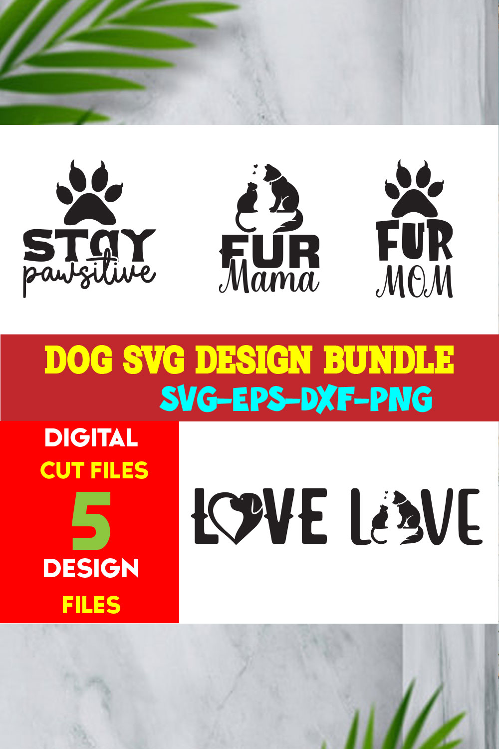 Dog T-shirt Design Bundle Volume-04 pinterest preview image.