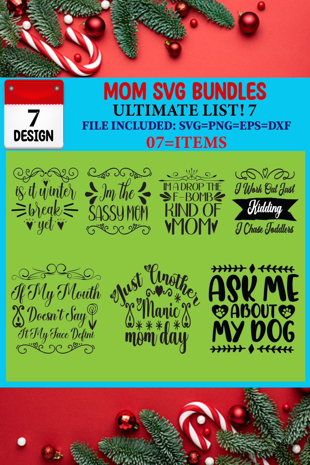 Mom SVG 07 T-shirt Design Bundle pinterest preview image.