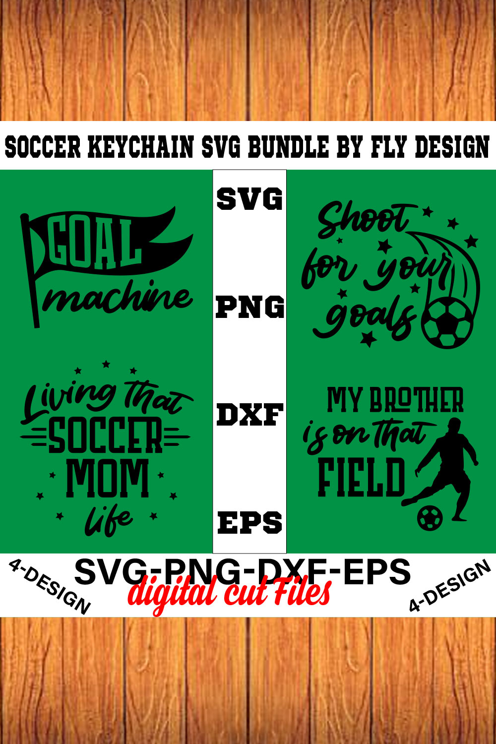 Soccer SVG T-shirt Bundle by Fly Design Vol-03 pinterest preview image.