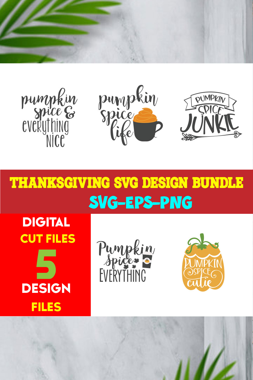 Thanksgiving T-shirt Design Bundle Volume-08 pinterest preview image.