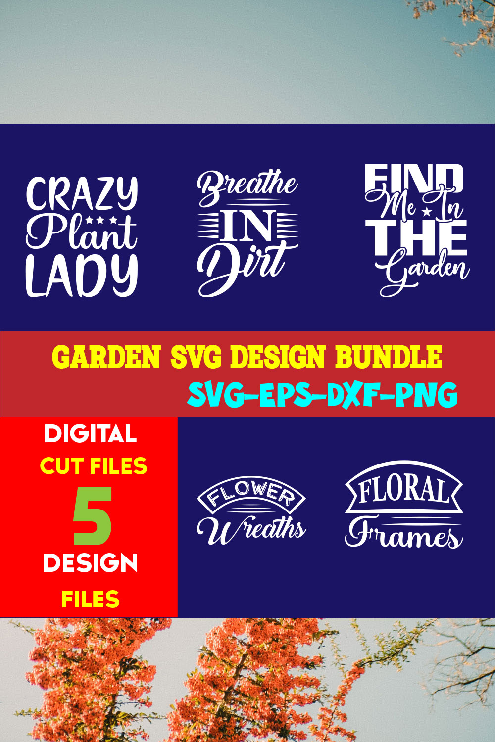 Garden T-shirt Design Bundle Volume-02 pinterest preview image.