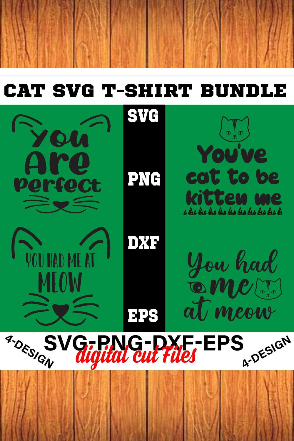 Cat SVG T-shirt Design BundleVolume-03 pinterest preview image.