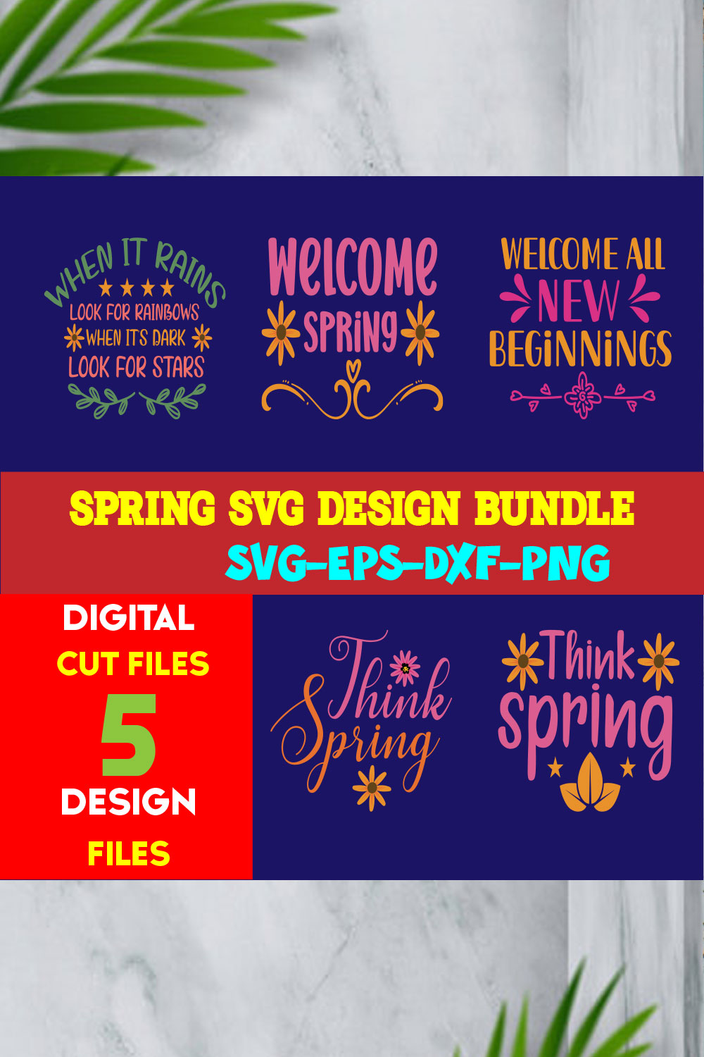 Spring T-shirt Design Bundle Volume-04 pinterest preview image.