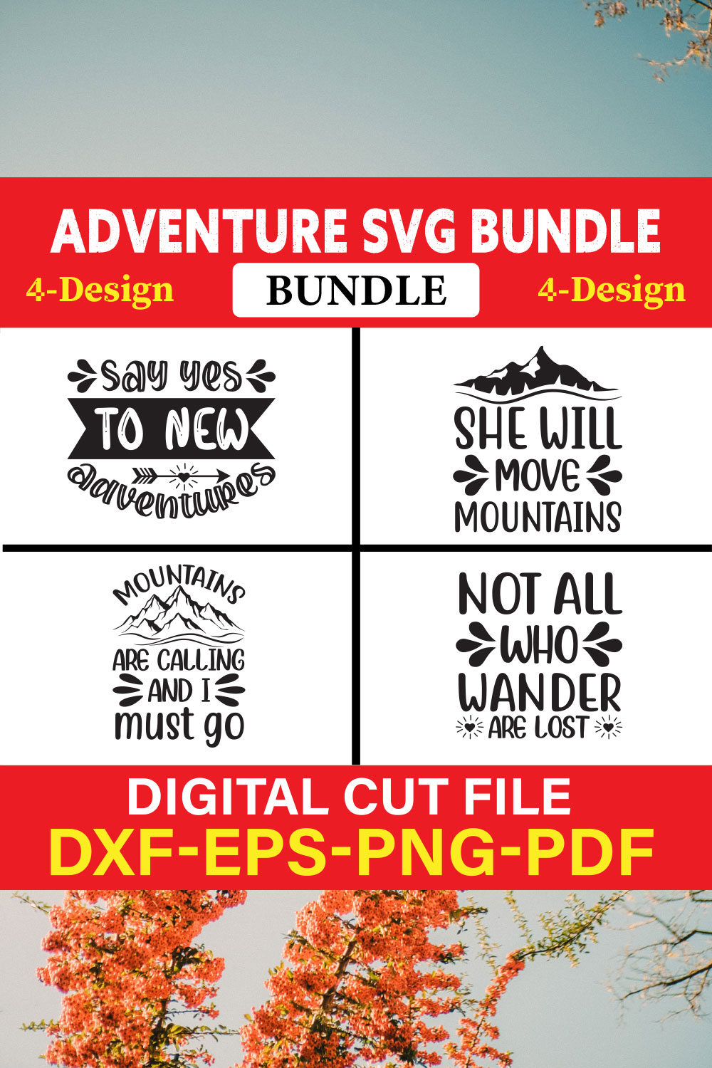 Adventure T-shirt Design Bundle Vol-4 pinterest preview image.