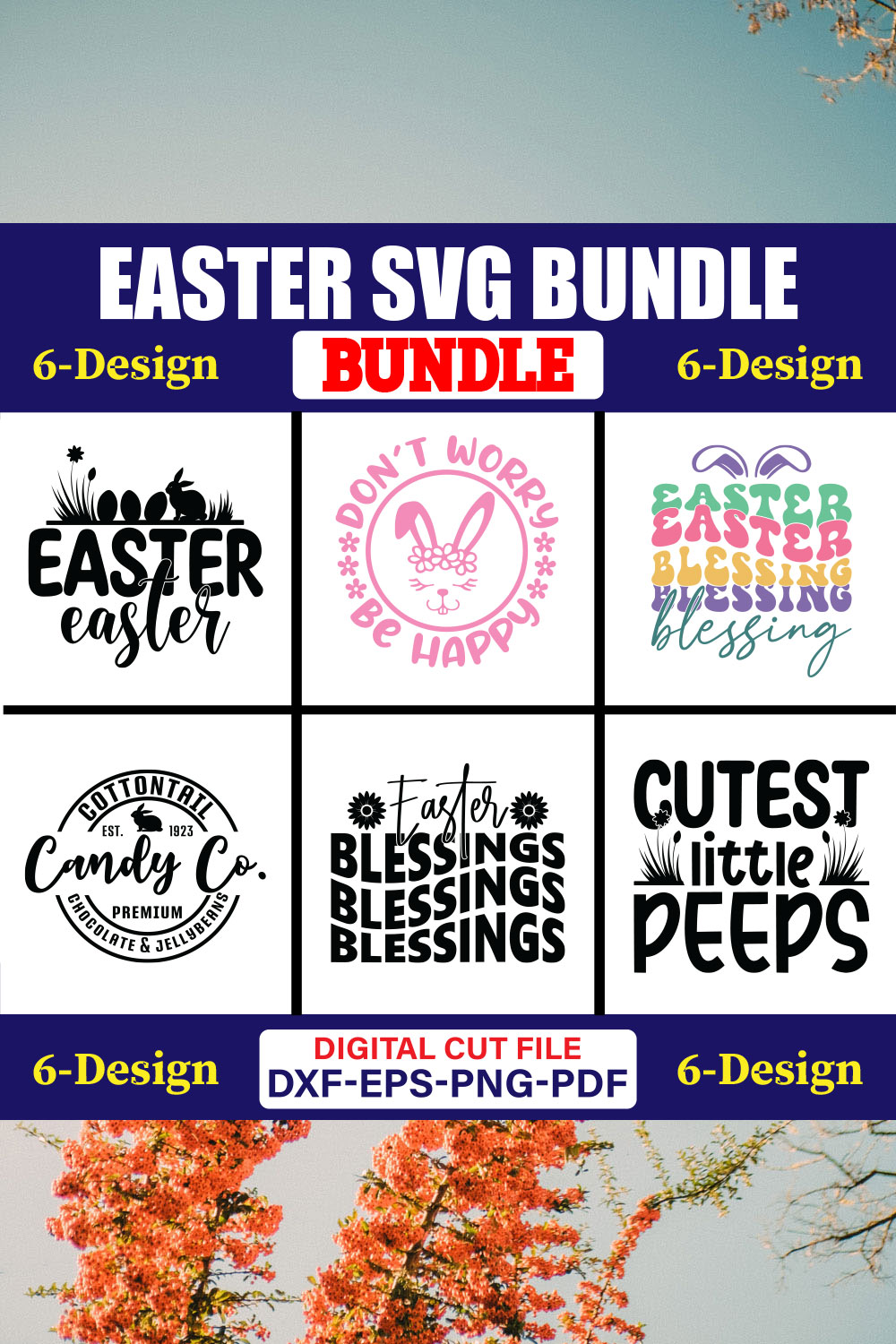 Easter SVG T-shirt Design Bundle Vol-29 pinterest preview image.