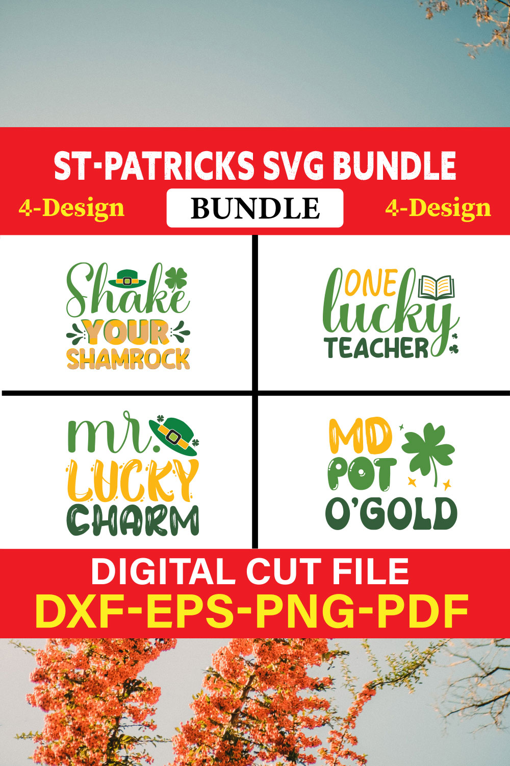 St Patrick's T-shirt Design Bundle Vol-14 pinterest preview image.