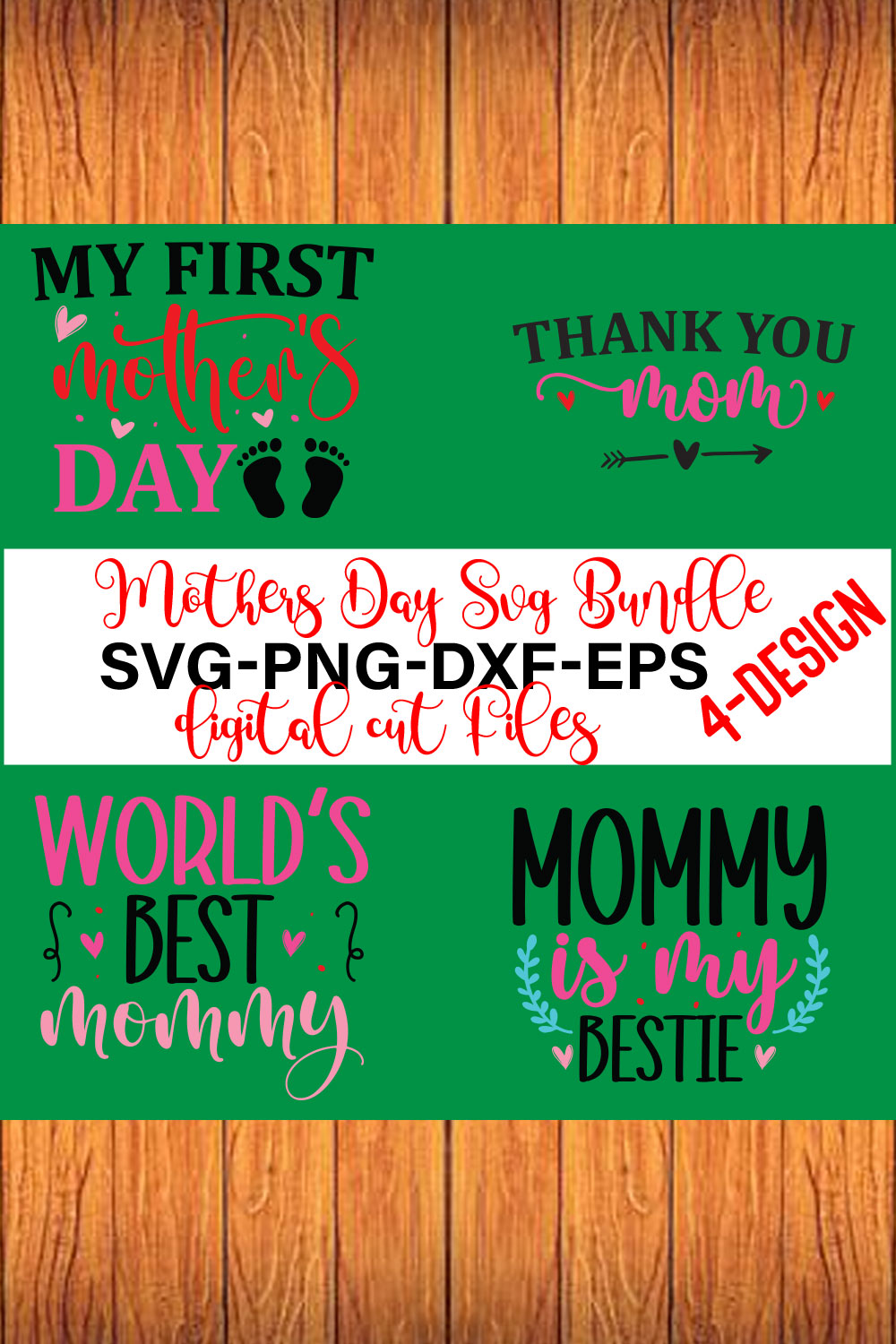 Mothers Day SVG Bundle, mom life svg, Mother's Day, mama svg Volume-16 pinterest preview image.