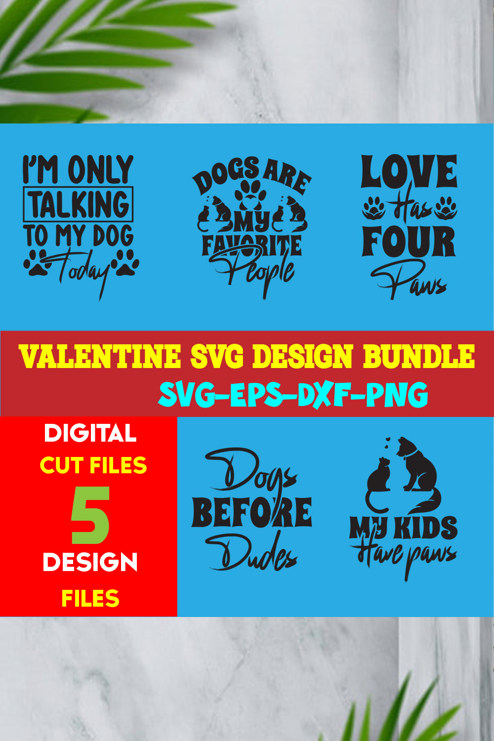 Dog T-shirt Design Bundle Volume-01 pinterest preview image.