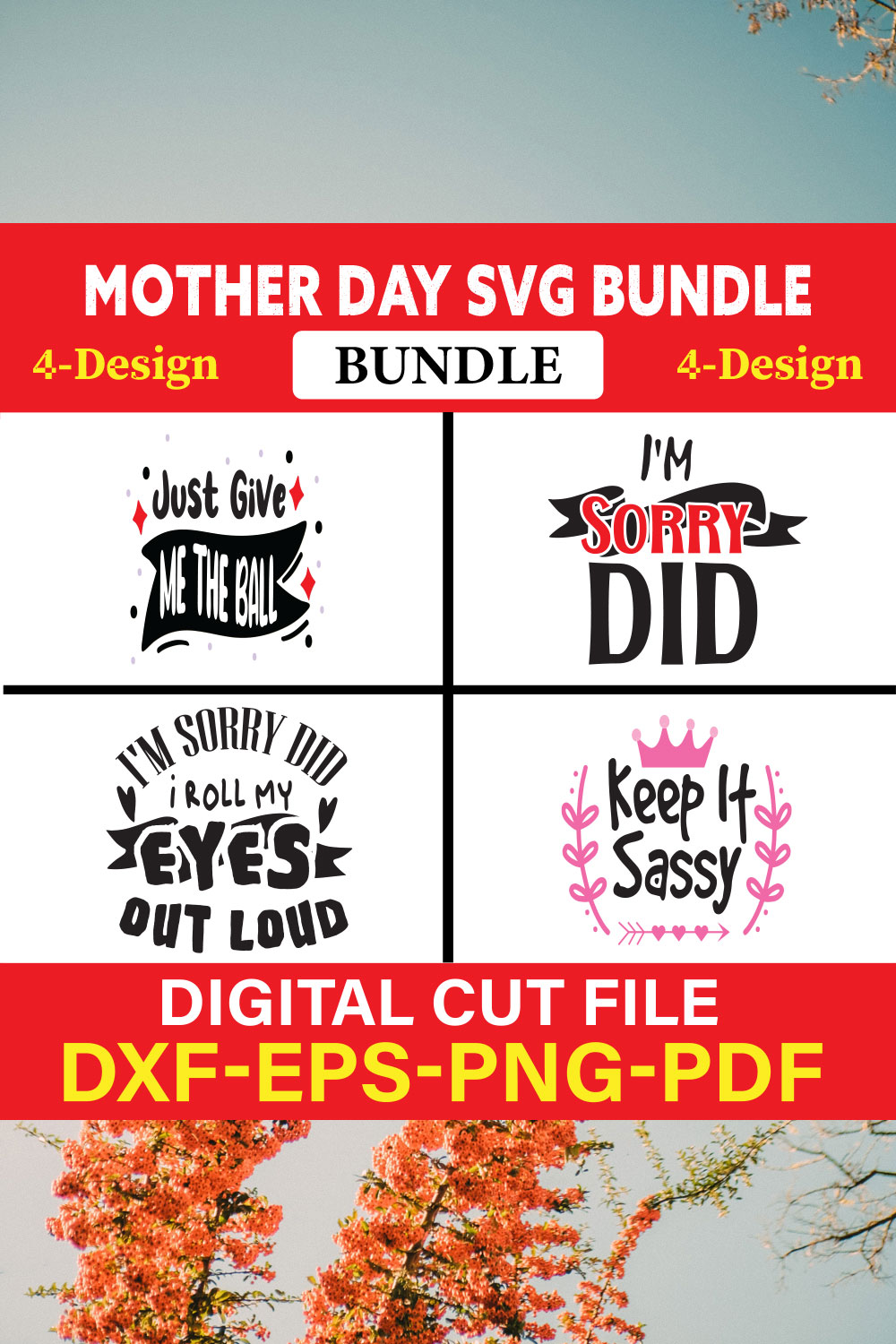 Mothers Day T-shirt Design Bundle Vol-40 pinterest preview image.