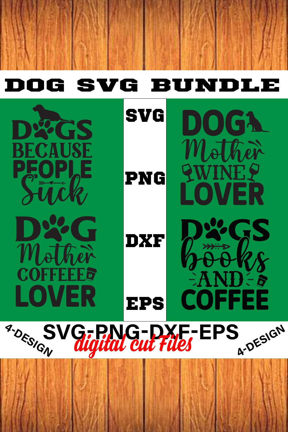 Dog Bundle SVG, Dog Mom Svg, Dog Lover Svg, Cricut Svg, Dog Quote, Funny Svg, Pet Mom Svg, Cut Files Volume-10 pinterest preview image.