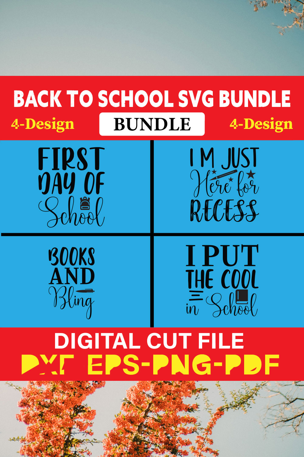 Back To School T-shirt Design Bundle Vol-9 pinterest preview image.