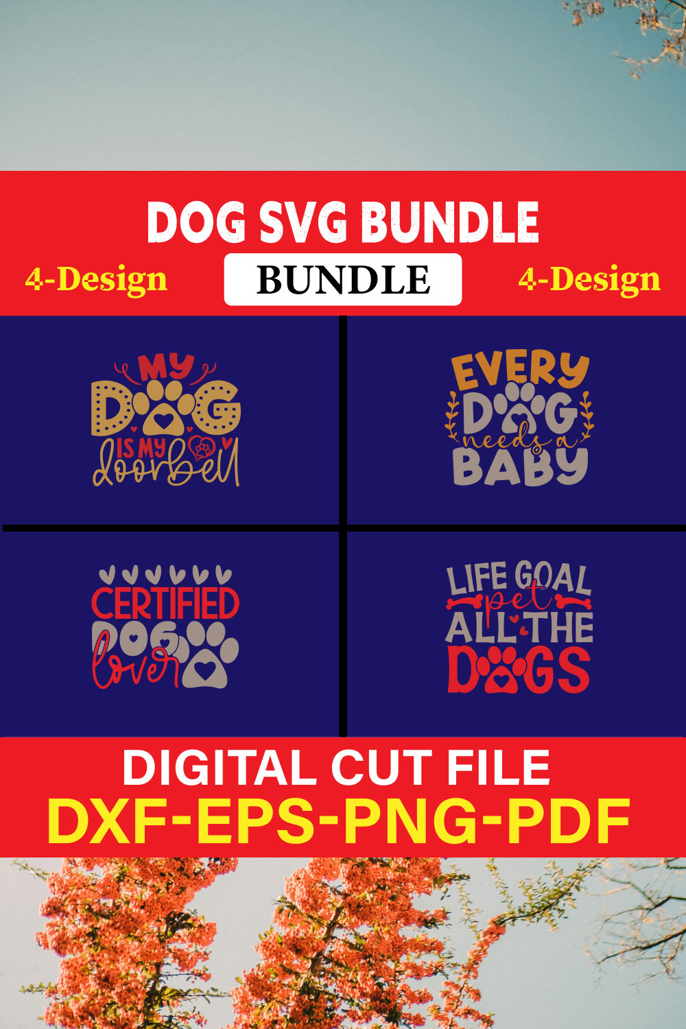 Dog T-shirt Design Bundle Vol-26 pinterest preview image.