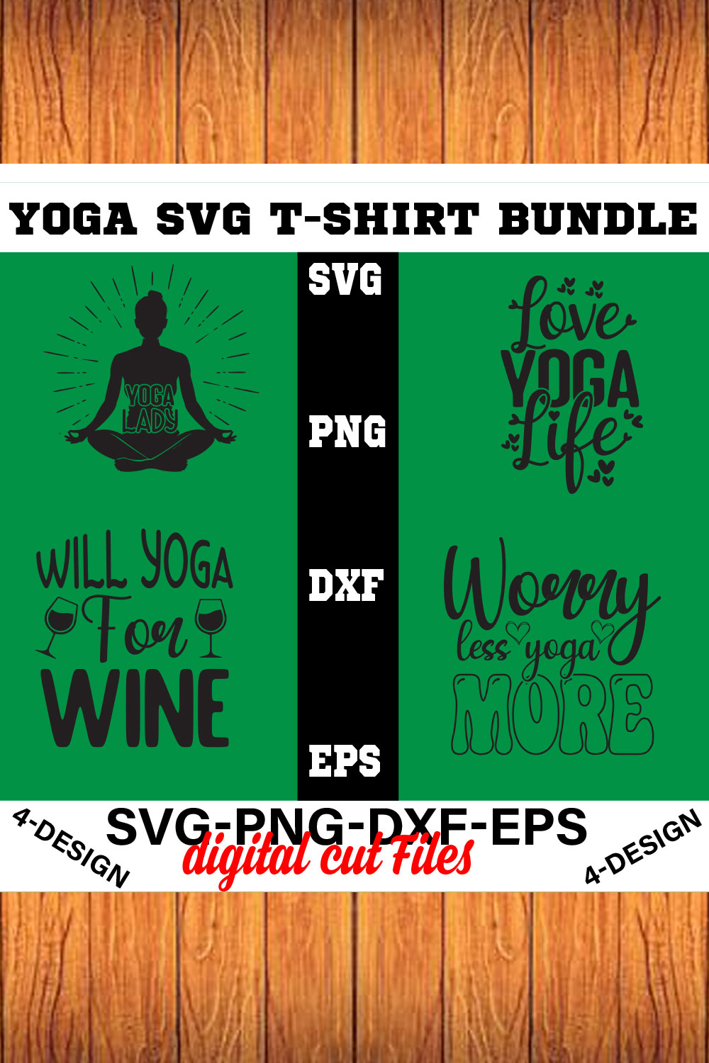 Yoga SVG Bundle - Namaste shirt SVG for Cricut - Good vibes Tee SVG bundle Volume-08 pinterest preview image.