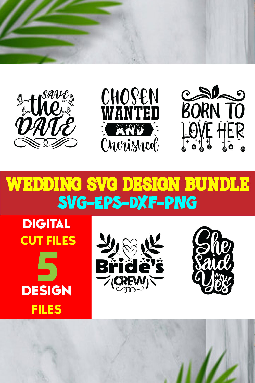 Wedding T-shirt Design Bundle Volume-02 pinterest preview image.