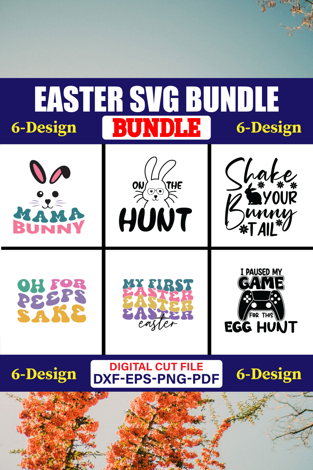 Easter SVG T-shirt Design Bundle Vol-33 pinterest preview image.