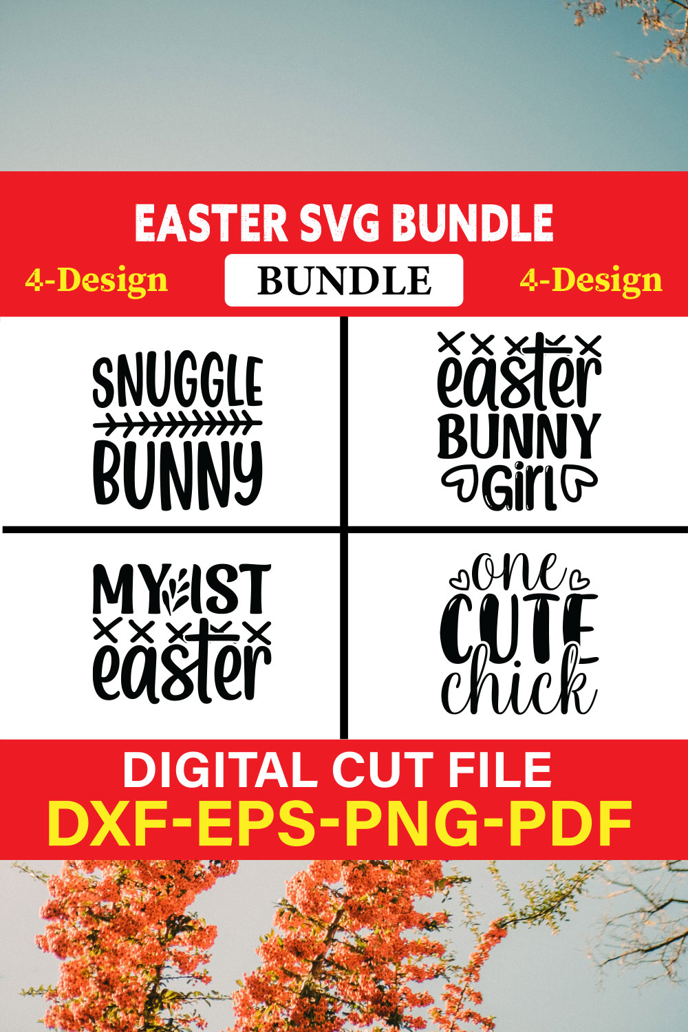 Easter T-shirt Design Bundle Vol-17 pinterest preview image.