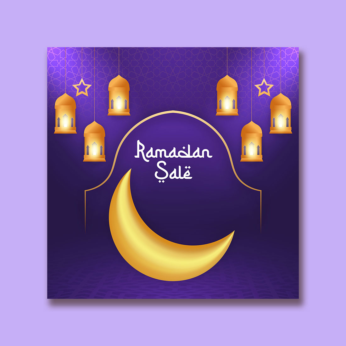 Ramadan Kareem greeting card with Islamic background preview image.