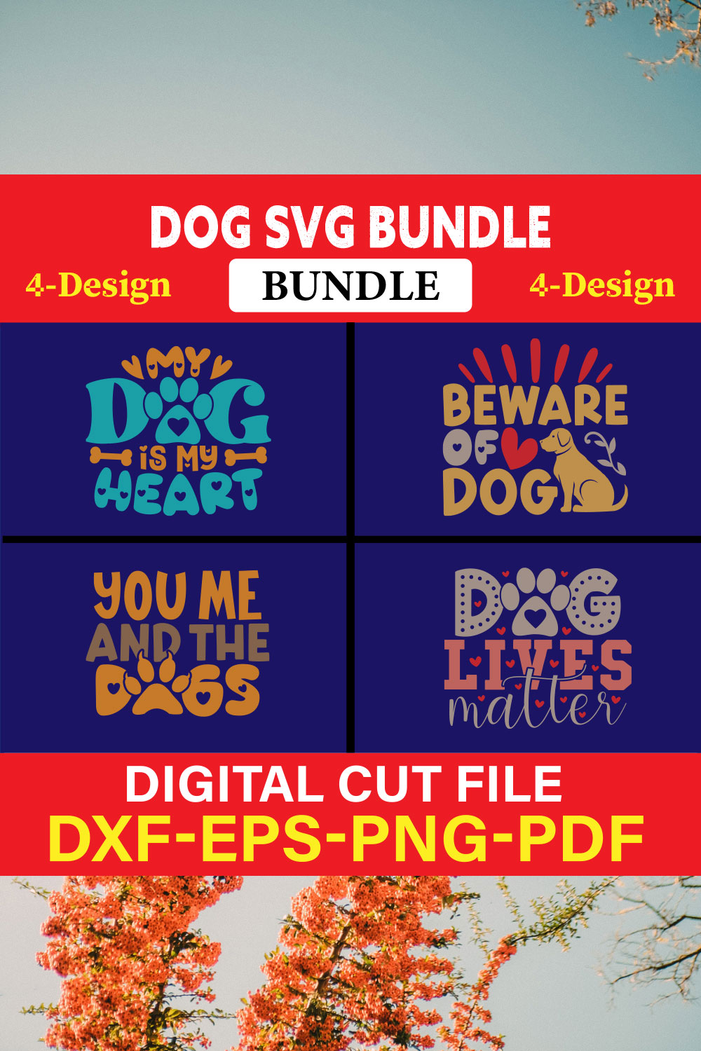 Dog T-shirt Design Bundle Vol-24 pinterest preview image.