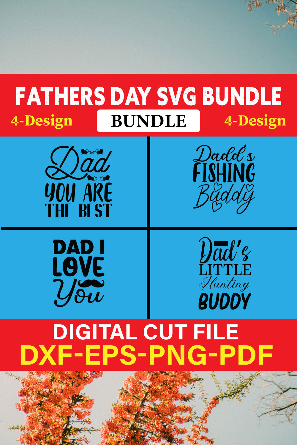 Fathers Day T-shirt Design Bundle Vol-7 pinterest preview image.