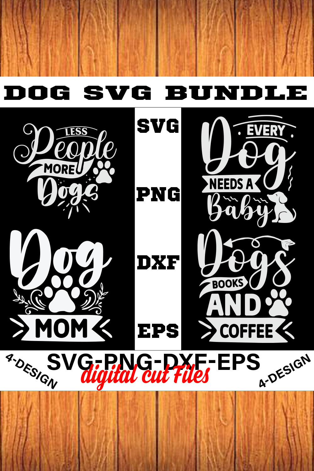 Dog SVG T-shirt Bundle Vol-01 pinterest preview image.