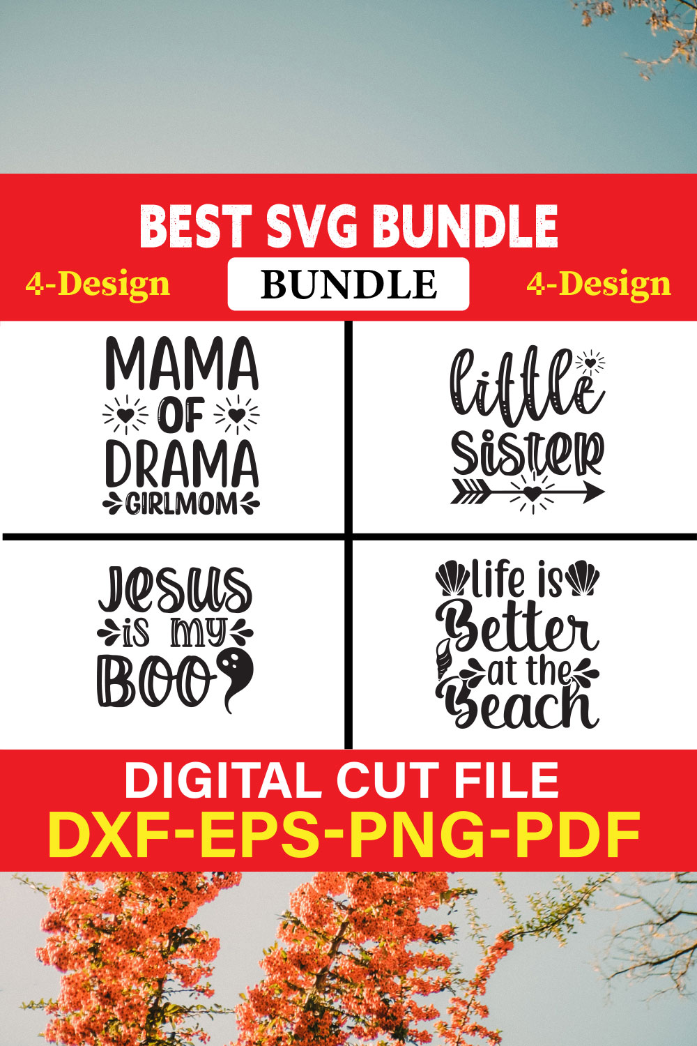 Best T-shirt Design Bundle Vol-3 pinterest preview image.