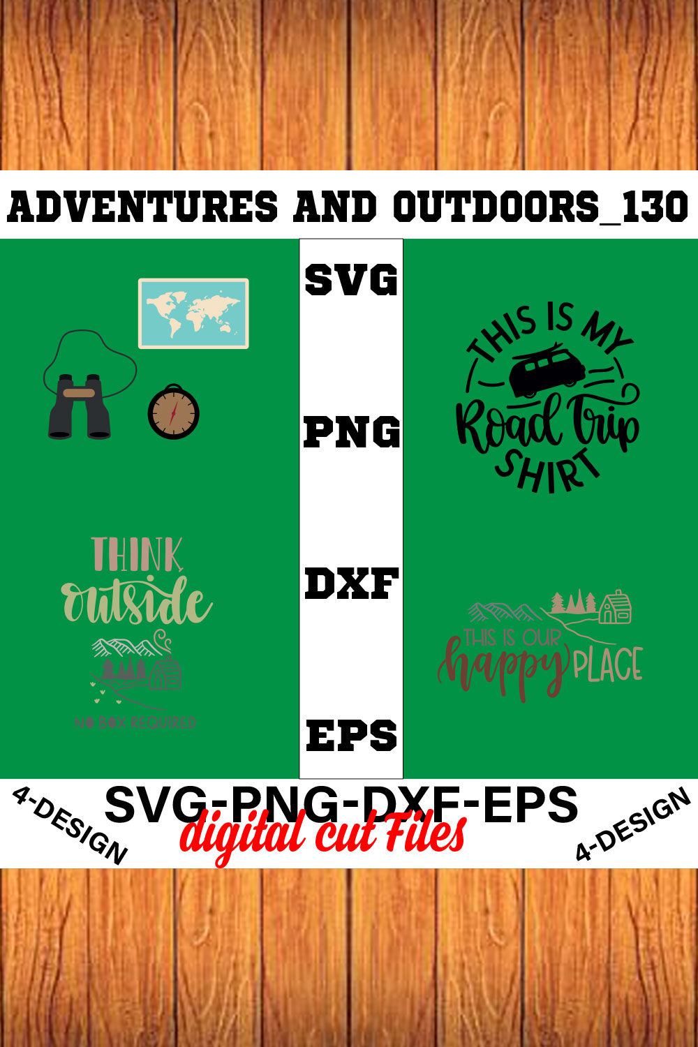 Adventures And Outdoors T-shirt Design Bundle Volume-30 pinterest preview image.