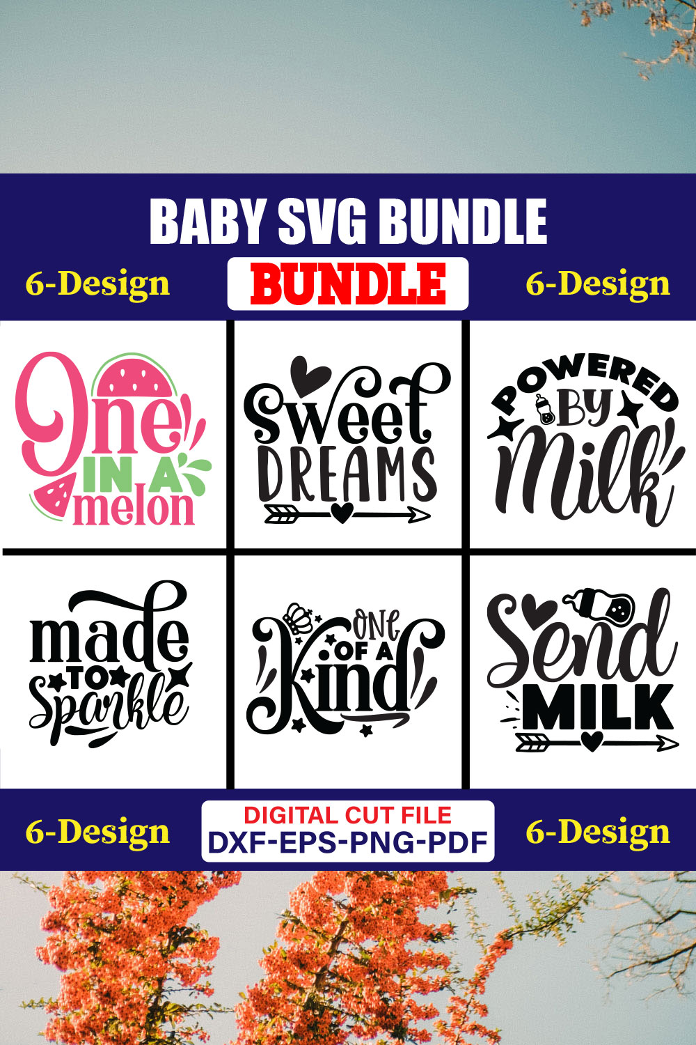 Baby SVG T-shirt Design Bundle Vol-26 pinterest preview image.