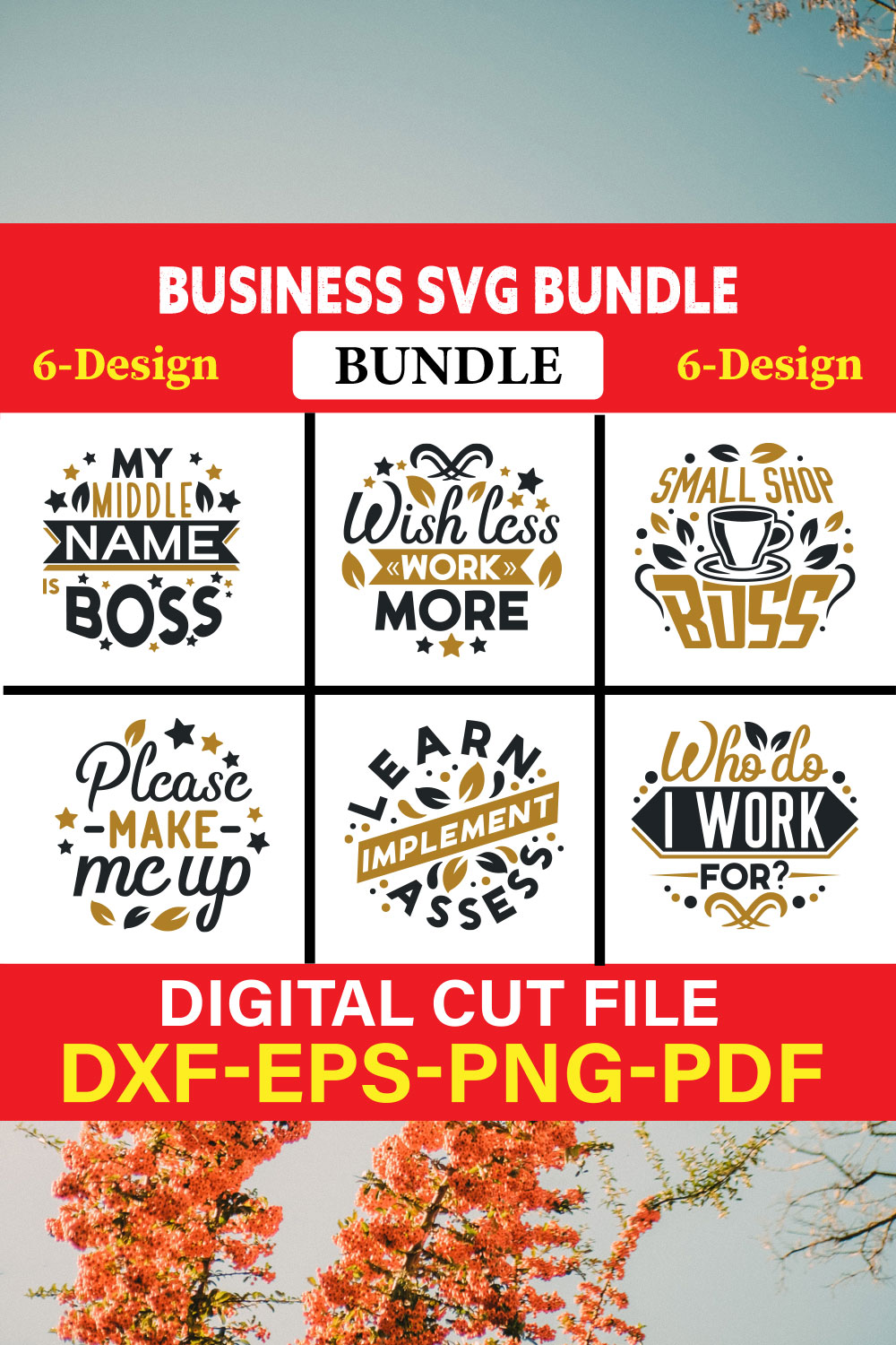 Business T-shirt Design Bundle Vol-3 pinterest preview image.