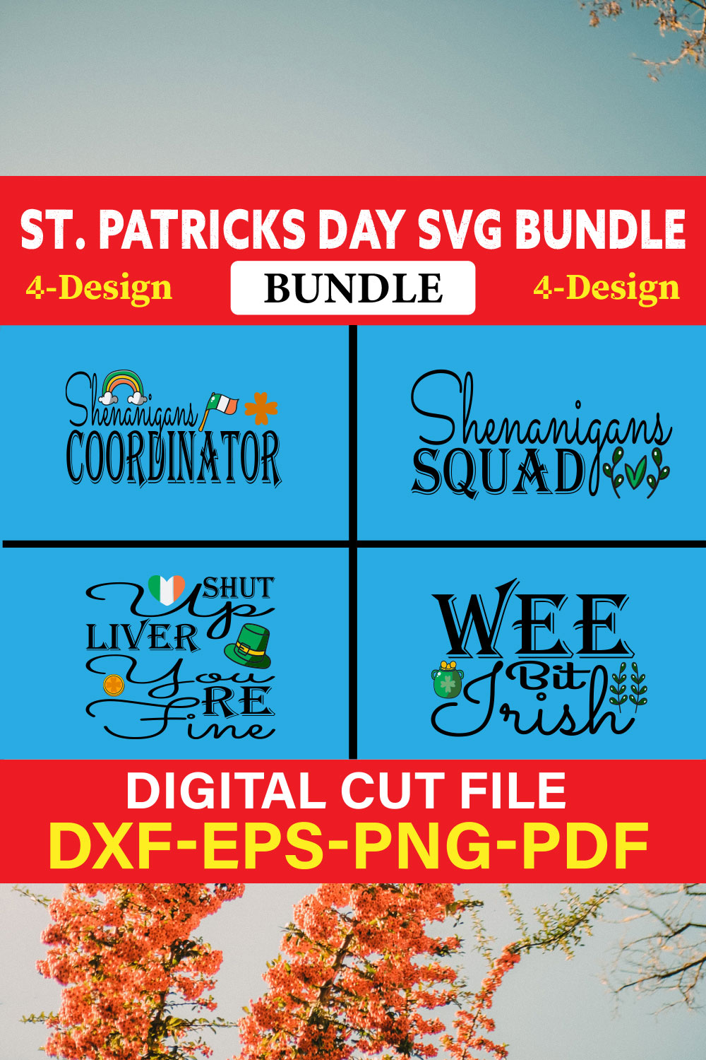 St Patrick's Day T-shirt Design Bundle Vol-20 pinterest preview image.