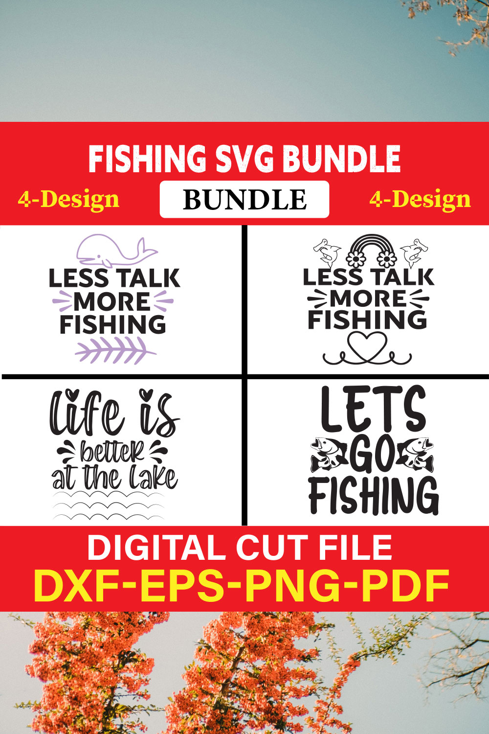 Fishing T-shirt Design Bundle Vol-6 pinterest preview image.