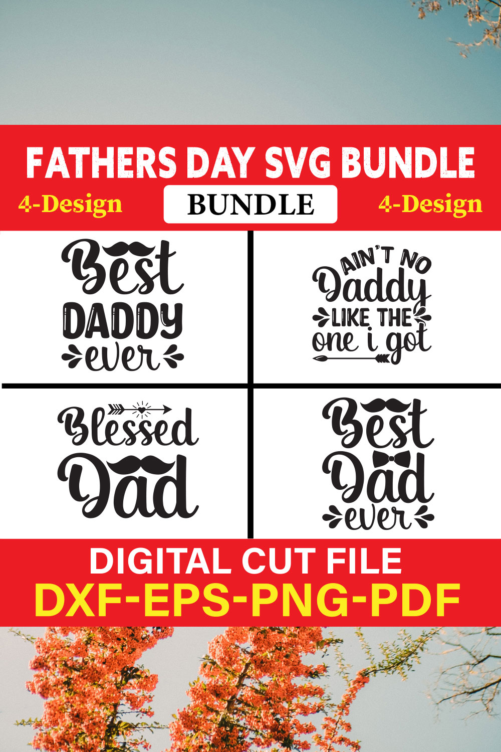 Fathers Day T-shirt Design Bundle Vol-20 pinterest preview image.