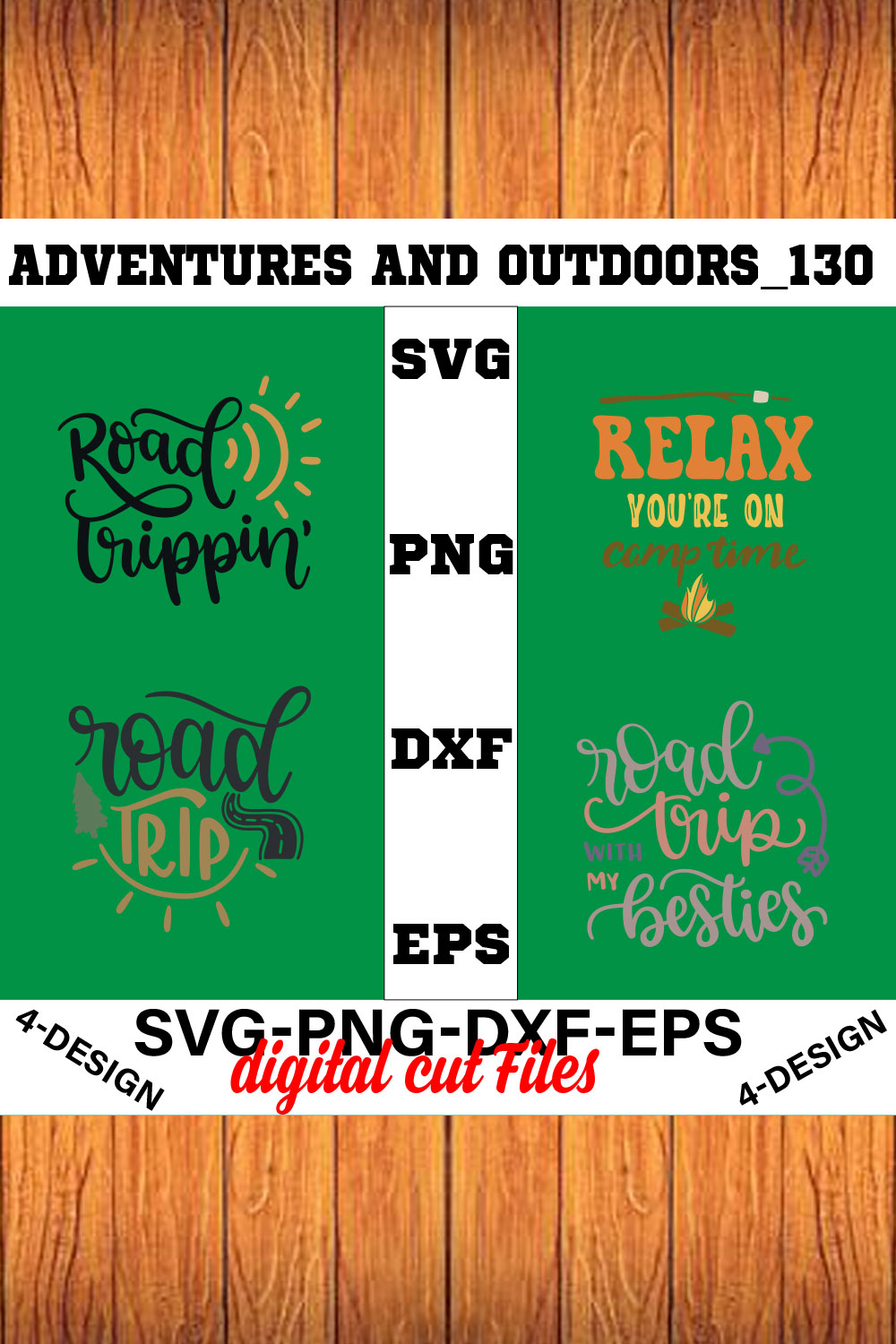 Adventures And Outdoors T-shirt Design Bundle Volume-26 pinterest preview image.