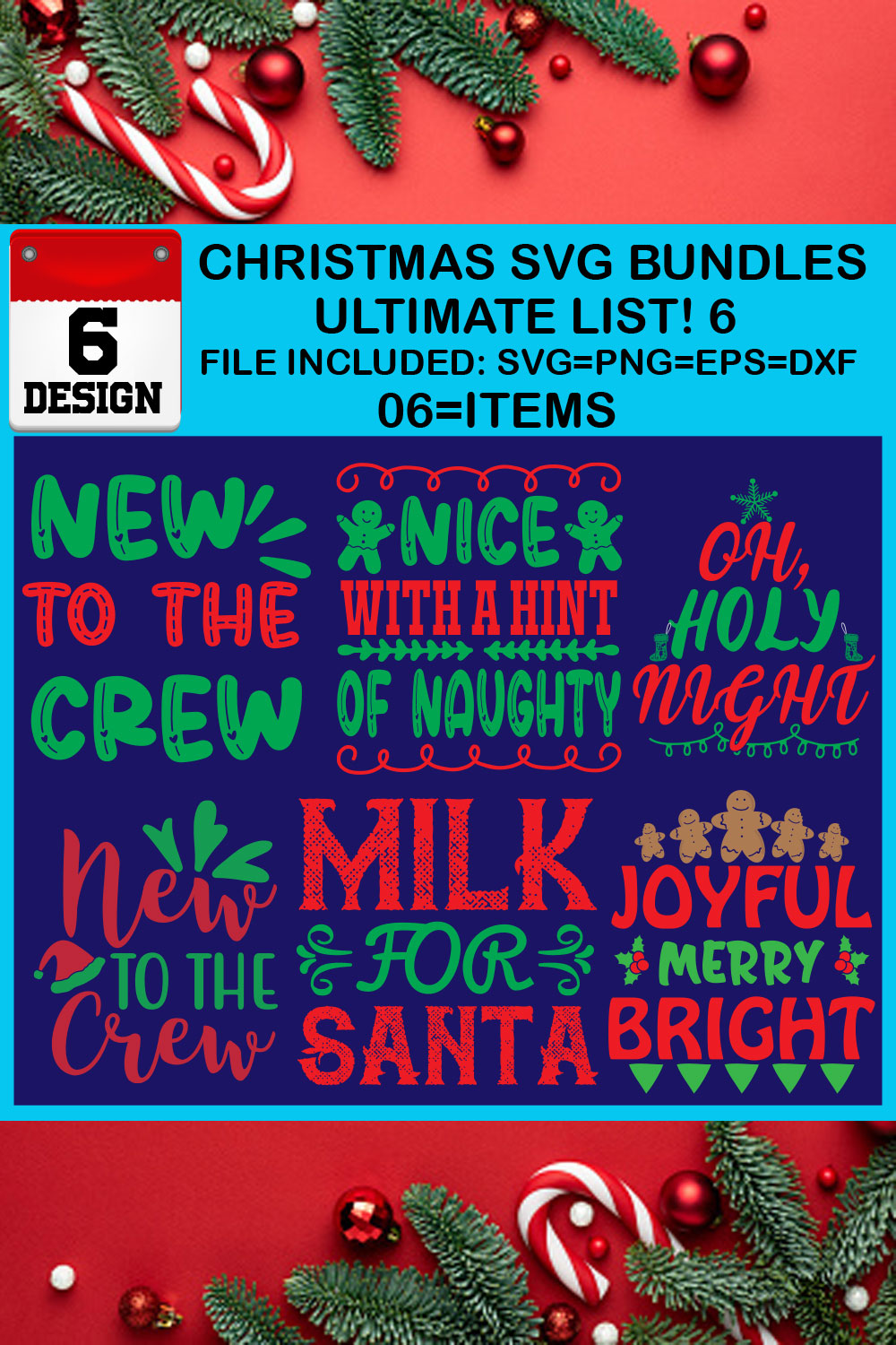 Ultimate List! 6 Christmas SVG Free Bundles pinterest preview image.