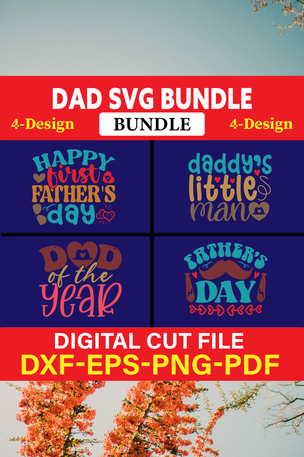 Dad T-shirt Design Bundle Vol-5 pinterest preview image.