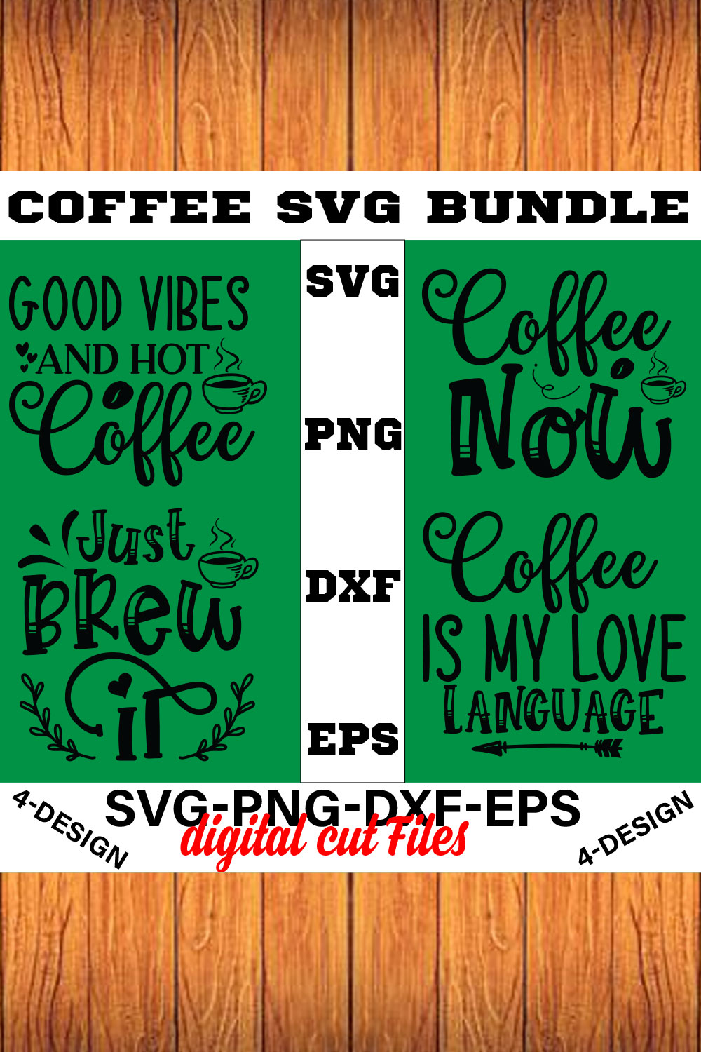 Coffee SVG Bundle, Funny Coffee SVG, Coffee Quote Svg, Caffeine Queen, Coffee Lovers, Coffee Obsessed Volume-13 pinterest preview image.
