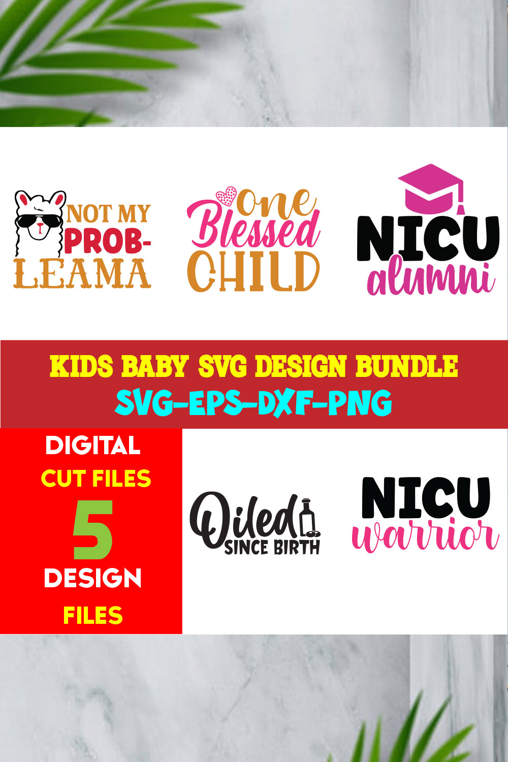 Kids Baby T-shirt Design Bundle Volume-02 pinterest preview image.