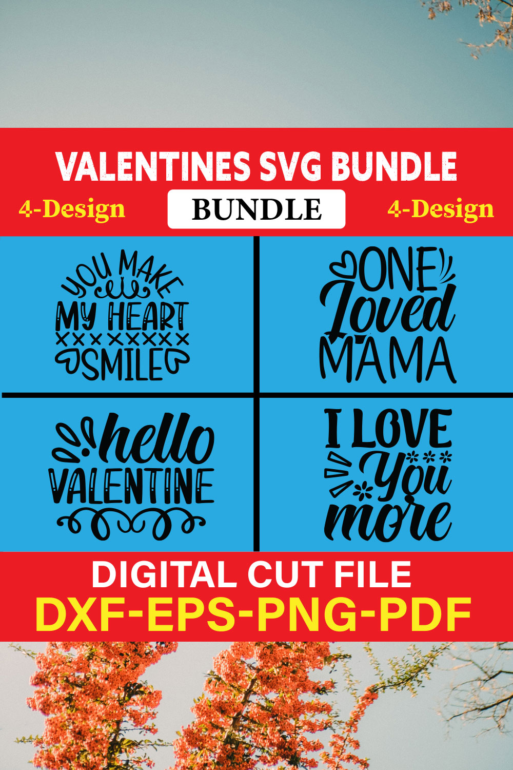 Valentines T-shirt Design Bundle Vol-40 pinterest preview image.