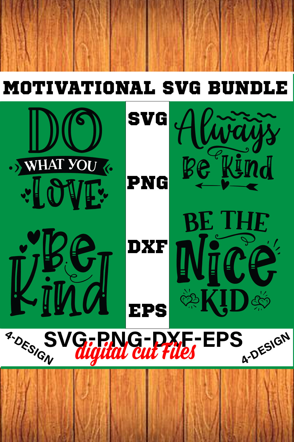 Motivational SVG Bundle Teshirt Design Volume-01 pinterest preview image.