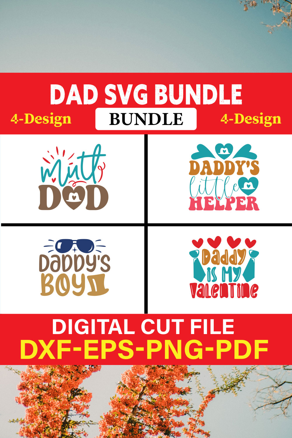 Dad T-shirt Design Bundle Vol-1 pinterest preview image.