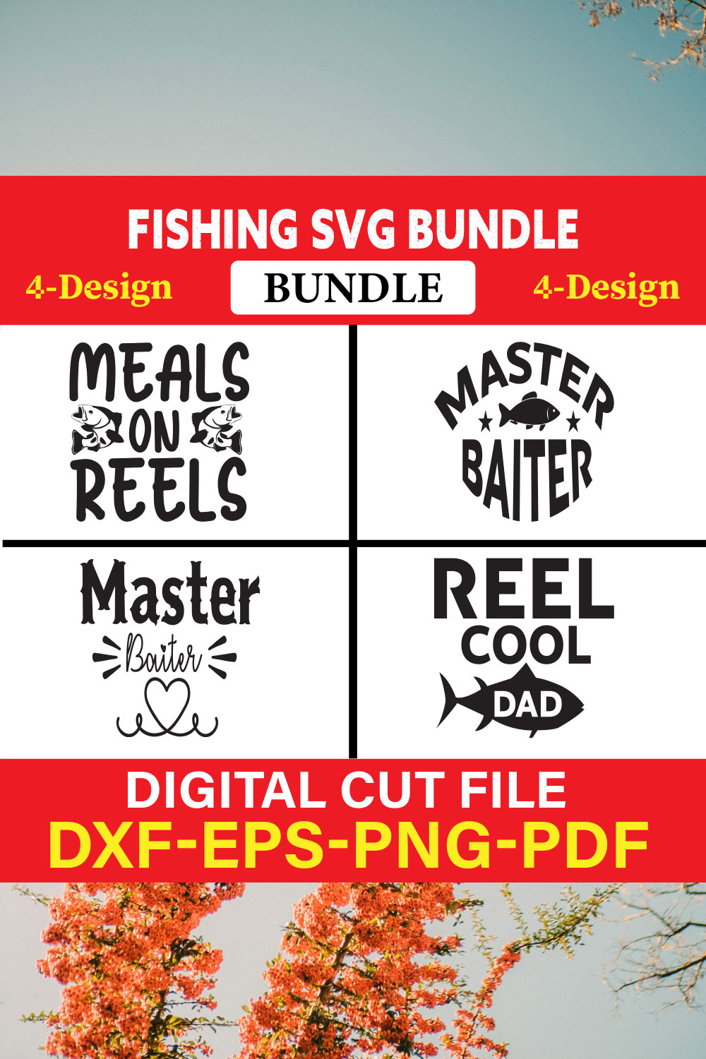 Fishing T-shirt Design Bundle Vol-8 pinterest preview image.