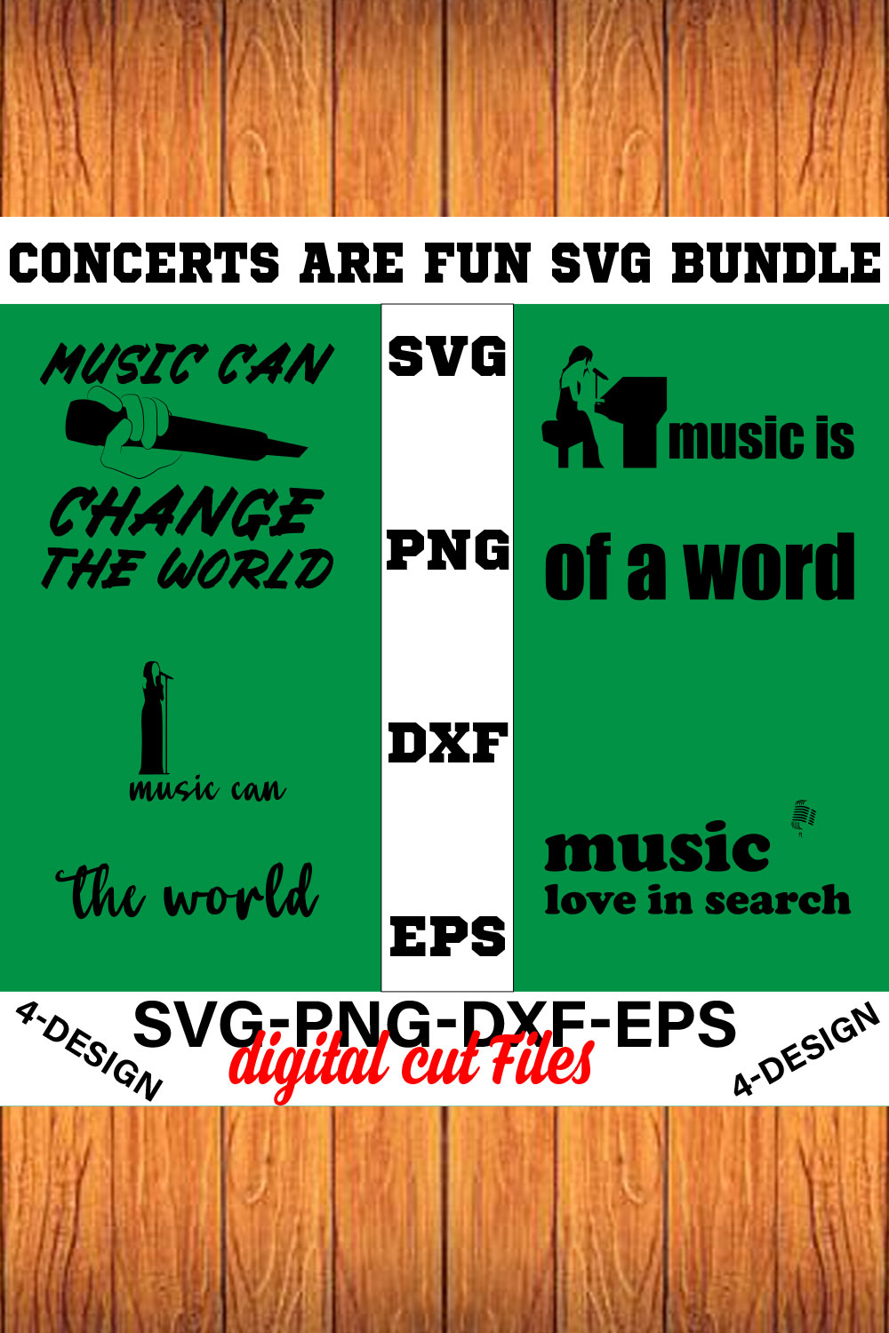 Concerts are Fun SVG T-shirt Design Bundle Volume-09 pinterest preview image.