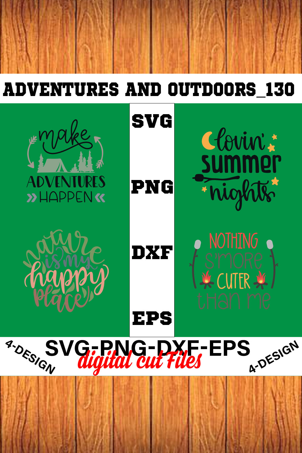 Adventures And Outdoors T-shirt Design Bundle Volume-24 pinterest preview image.