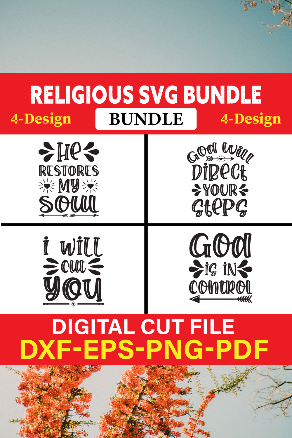 Religious T-shirt Design Bundle Vol-3 pinterest preview image.