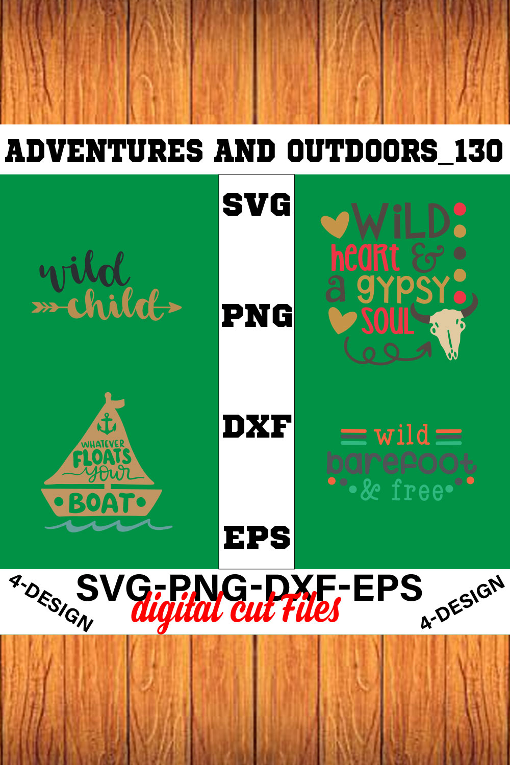 Adventures And Outdoors T-shirt Design Bundle Volume-32 pinterest preview image.